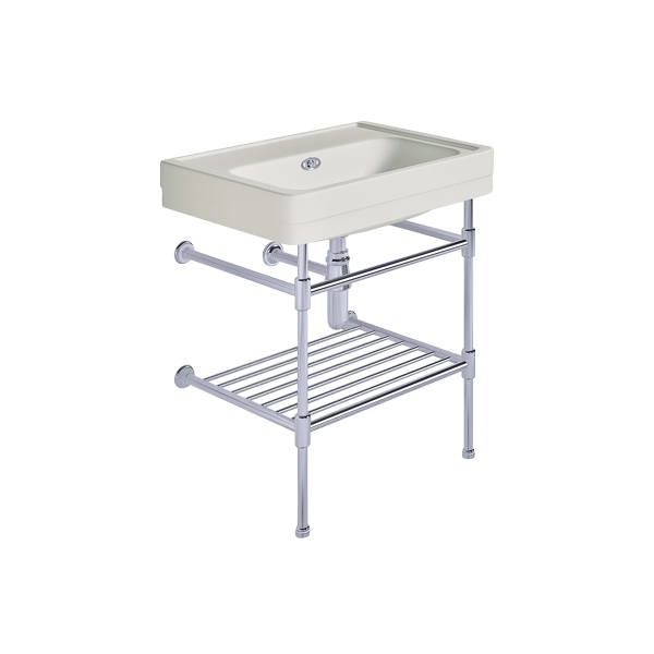 Soho 700mm medium basin on basin stand with shelf