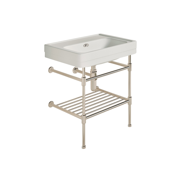 Soho 700mm medium basin on basin stand with shelf