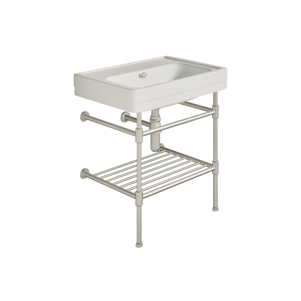 Soho 700mm medium basin on basin stand with shelf