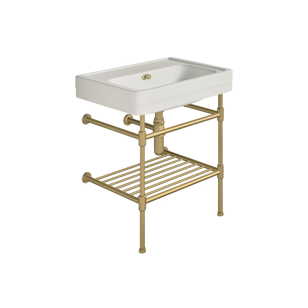 Soho 700mm medium basin on basin stand with shelf